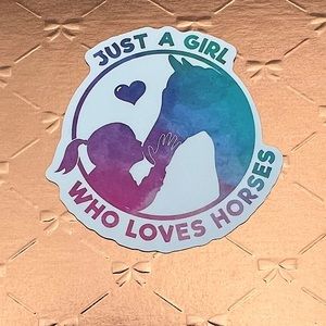 Girl Who Loves Horses Equestrian Horse Girl CowGirl Single Decor Sticker